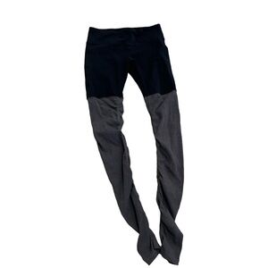 ALO YOGA Goddess Ribbed Leg Warmer Leggings Mid Rise Black Gray Activewear  Sz M